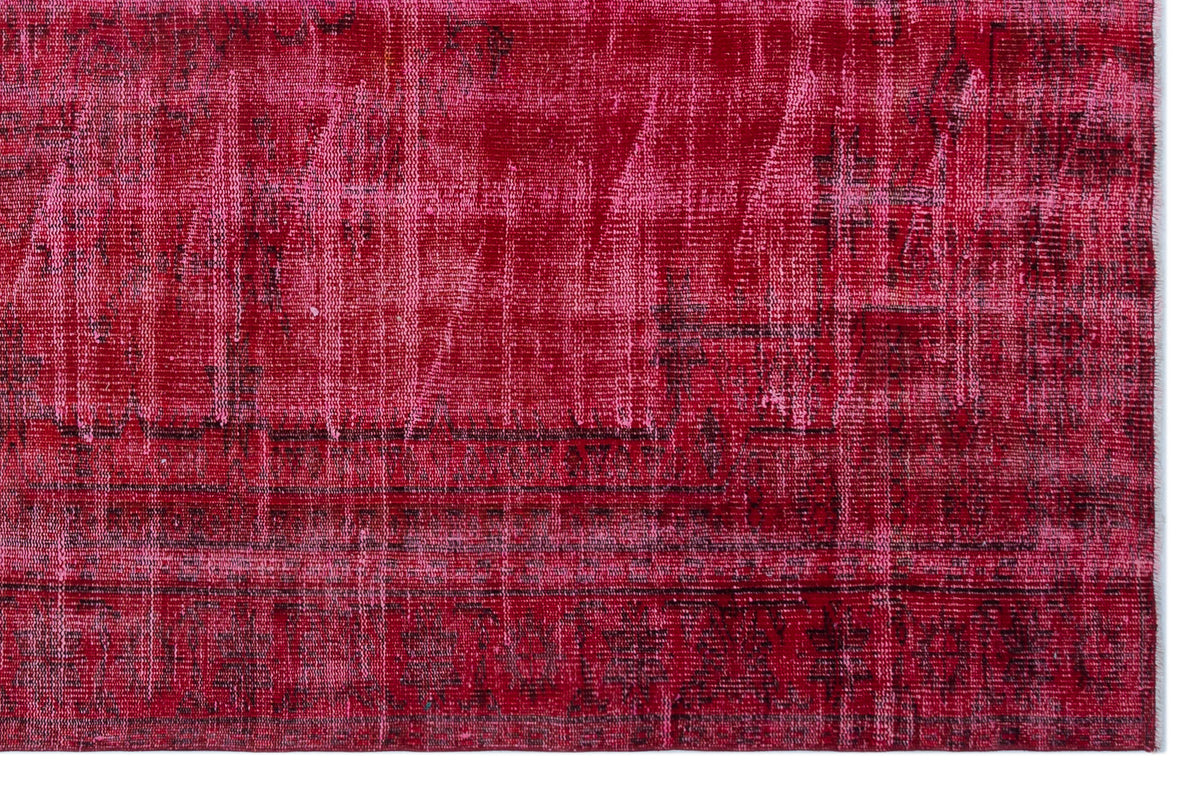 Red Over Dyed Vintage Rug 5&#39;11&#39;&#39; x 9&#39;1&#39;&#39; ft 180 x 277 cm