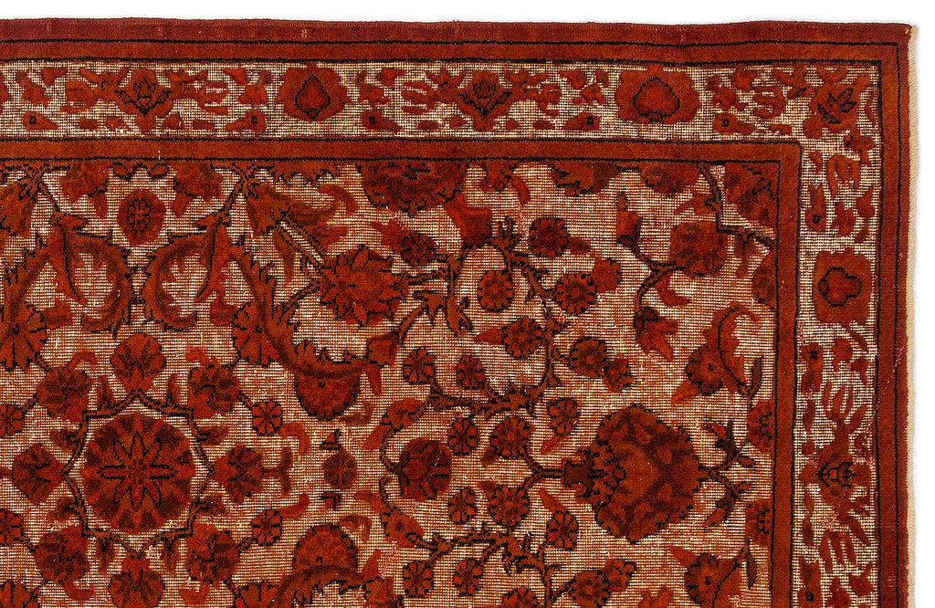 Orange Over Dyed Carved Rug 4'9'' x 8'2'' ft 145 x 248 cm