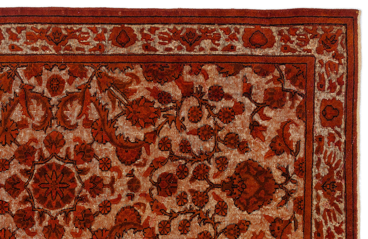 Orange Over Dyed Carved Rug 4&#39;9&#39;&#39; x 8&#39;2&#39;&#39; ft 145 x 248 cm