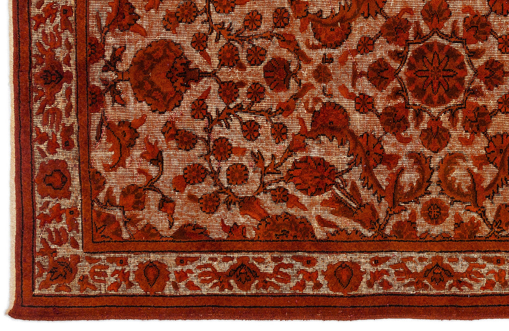 Orange Over Dyed Carved Rug 4'9'' x 8'2'' ft 145 x 248 cm