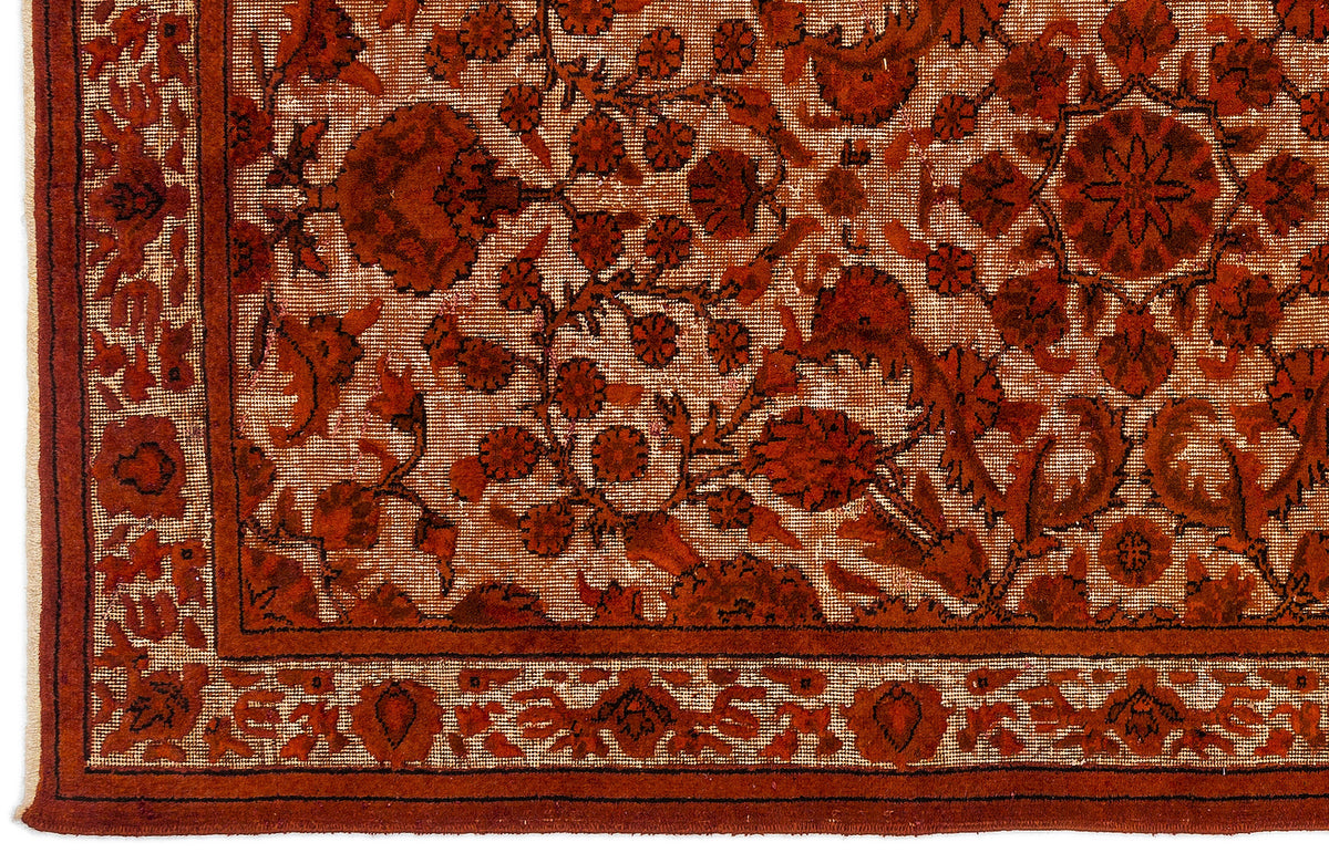 Orange Over Dyed Carved Rug 4&#39;9&#39;&#39; x 8&#39;2&#39;&#39; ft 145 x 248 cm