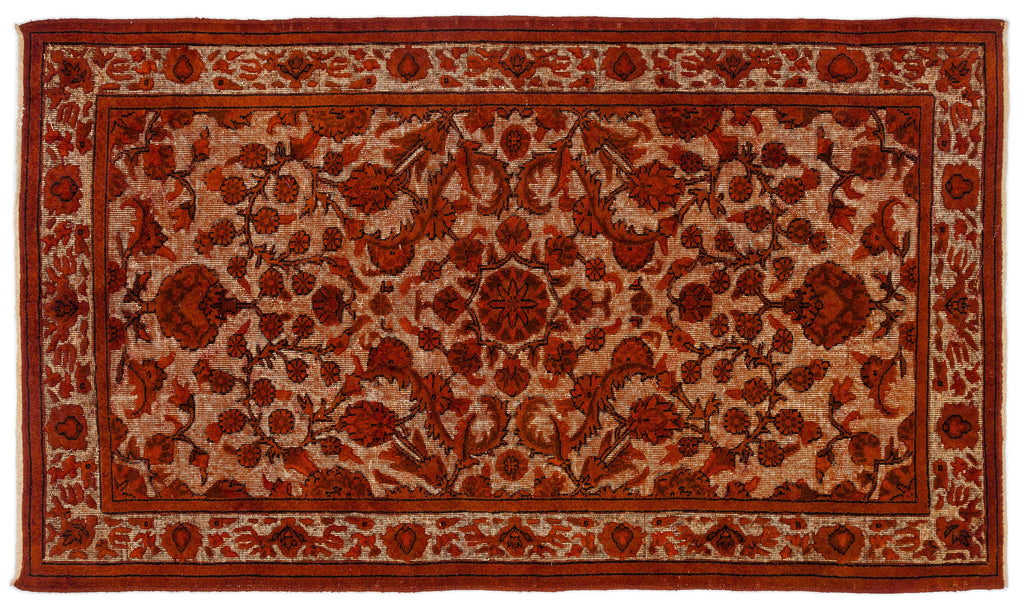 Orange Over Dyed Carved Rug 4'9'' x 8'2'' ft 145 x 248 cm
