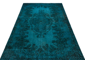 Retro Over Dyed Vintage Rug 5'1'' x 9'3'' ft 155 x 283 cm