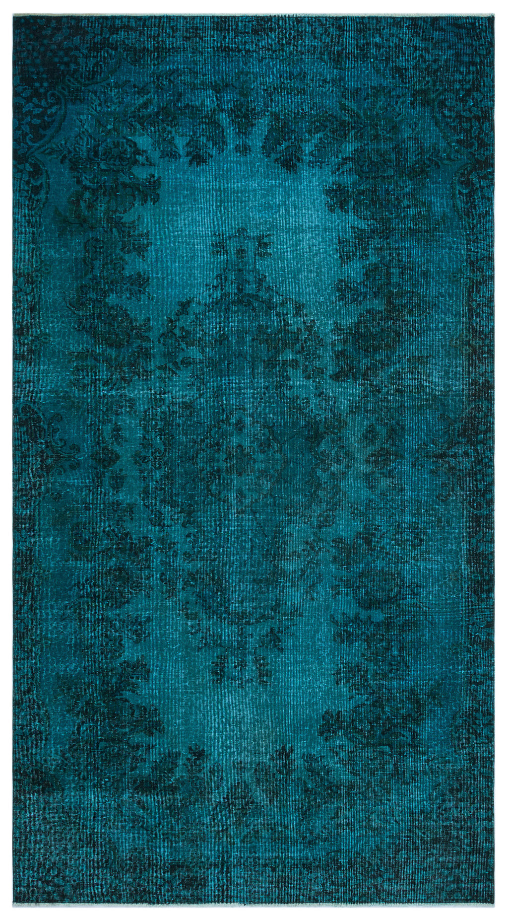 Retro Over Dyed Vintage Rug 5'1'' x 9'3'' ft 155 x 283 cm