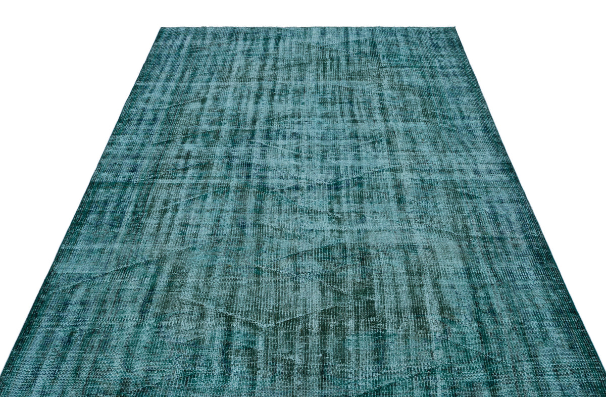 Turquoise  Over Dyed Vintage Rug 5&#39;7&#39;&#39; x 9&#39;3&#39;&#39; ft 170 x 283 cm