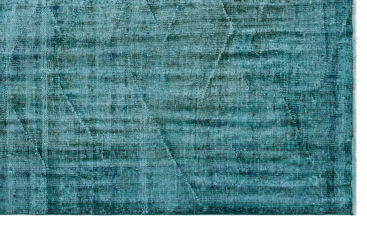Turquoise  Over Dyed Vintage Rug 5&#39;7&#39;&#39; x 9&#39;3&#39;&#39; ft 170 x 283 cm
