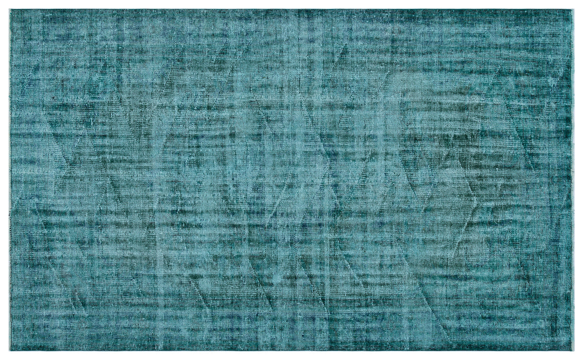 Turquoise  Over Dyed Vintage Rug 5&#39;7&#39;&#39; x 9&#39;3&#39;&#39; ft 170 x 283 cm
