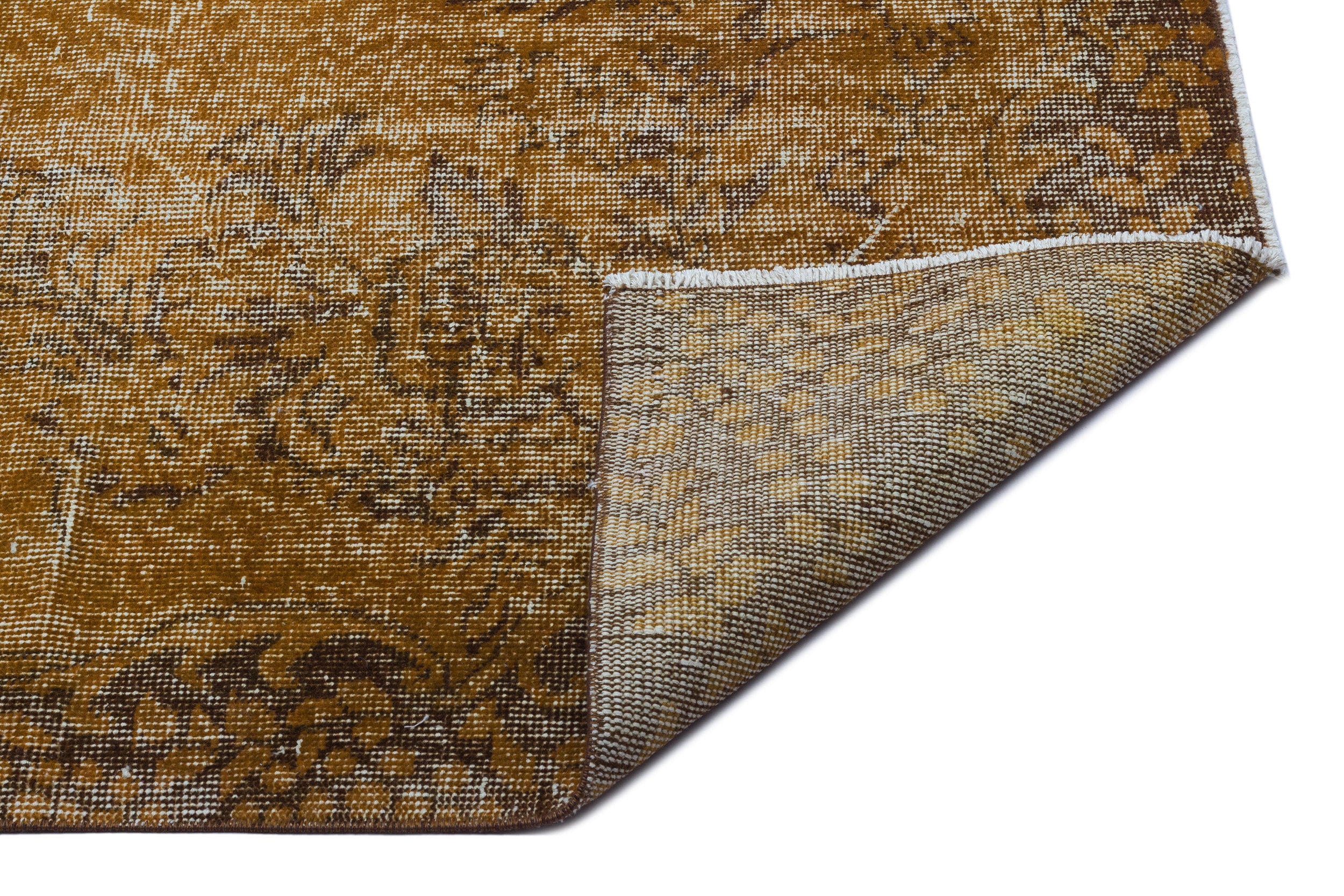 Brown Over Dyed Vintage Rug 5'11'' x 9'5'' ft 181 x 288 cm