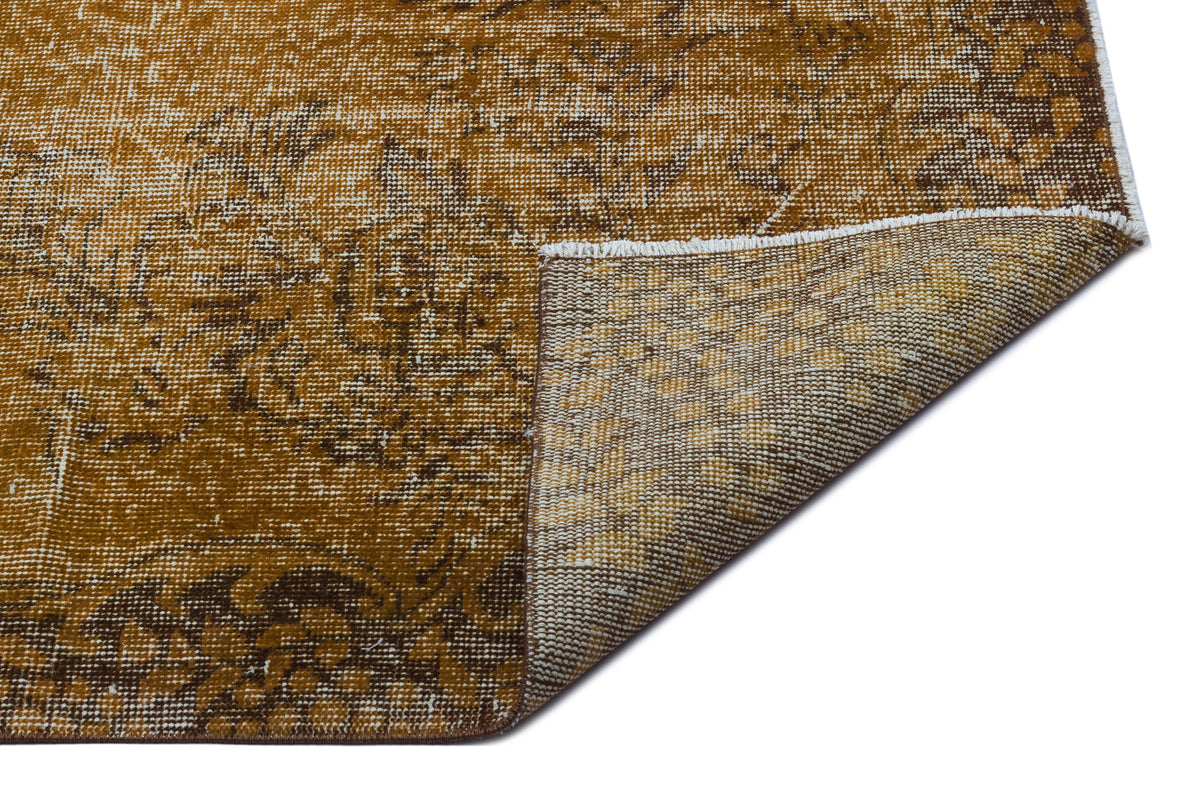 Brown Over Dyed Vintage Rug 5&#39;11&#39;&#39; x 9&#39;5&#39;&#39; ft 181 x 288 cm