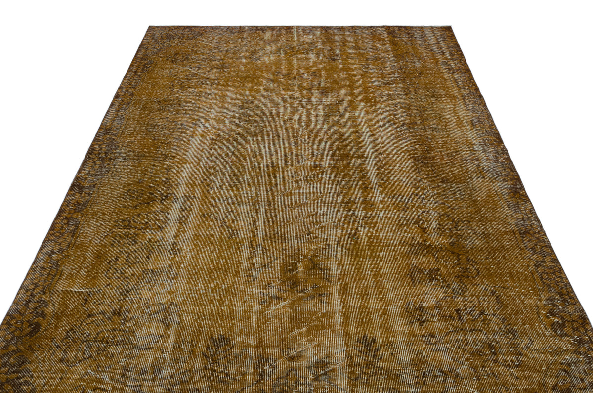 Brown Over Dyed Vintage Rug 5&#39;11&#39;&#39; x 9&#39;5&#39;&#39; ft 181 x 288 cm