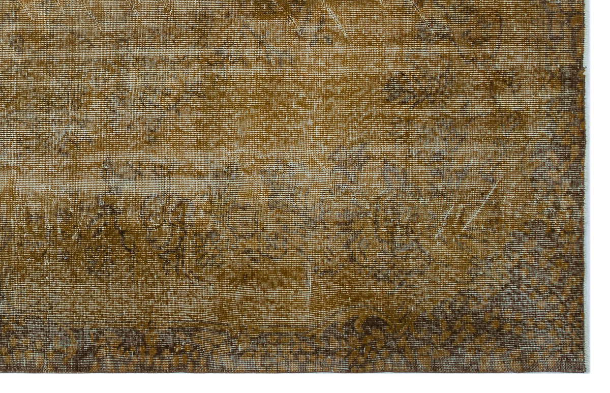 Brown Over Dyed Vintage Rug 5&#39;11&#39;&#39; x 9&#39;5&#39;&#39; ft 181 x 288 cm