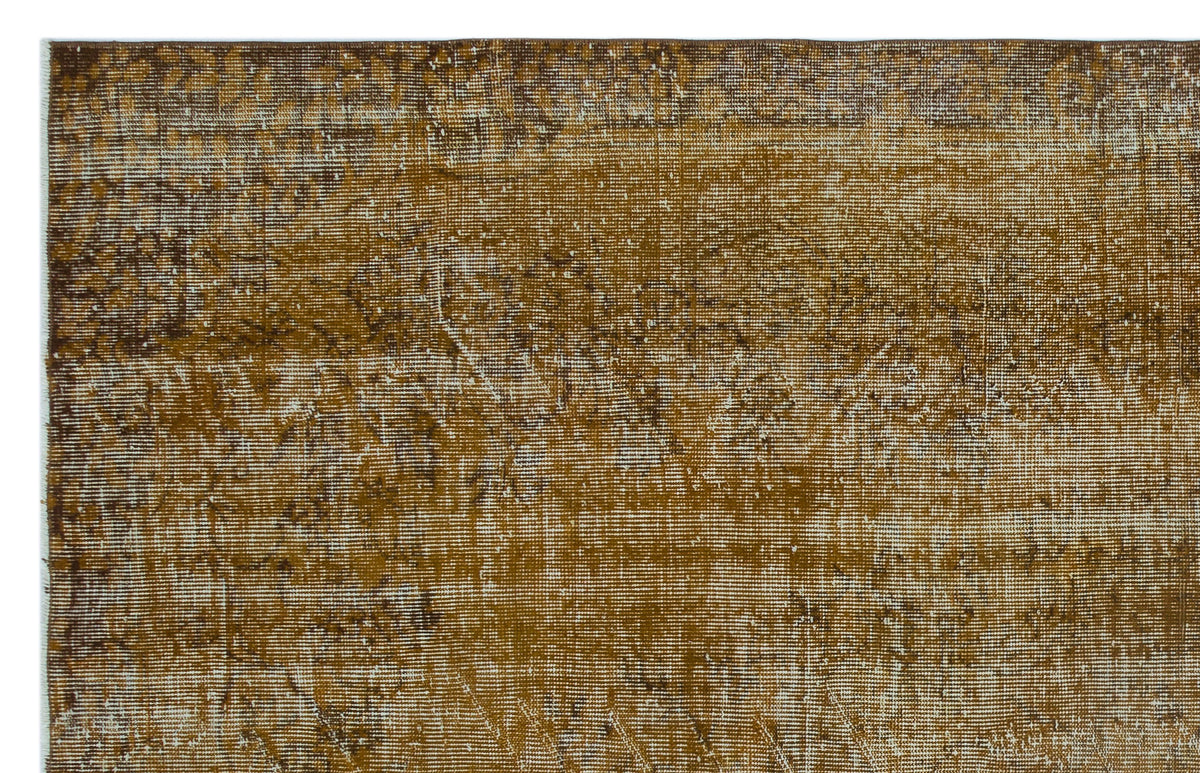 Brown Over Dyed Vintage Rug 5&#39;11&#39;&#39; x 9&#39;5&#39;&#39; ft 181 x 288 cm