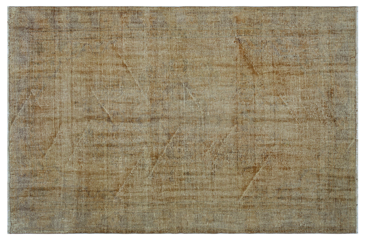Brown Over Dyed Vintage Rug 5&#39;11&#39;&#39; x 8&#39;12&#39;&#39; ft 181 x 274 cm