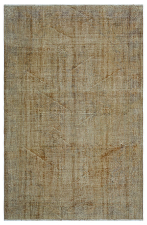 Brown Over Dyed Vintage Rug 5'11'' x 8'12'' ft 181 x 274 cm