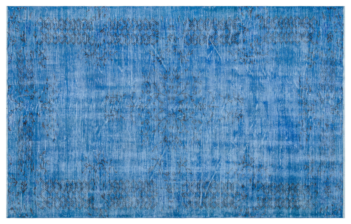 Blue Over Dyed Vintage Rug 5&#39;11&#39;&#39; x 9&#39;9&#39;&#39; ft 180 x 297 cm