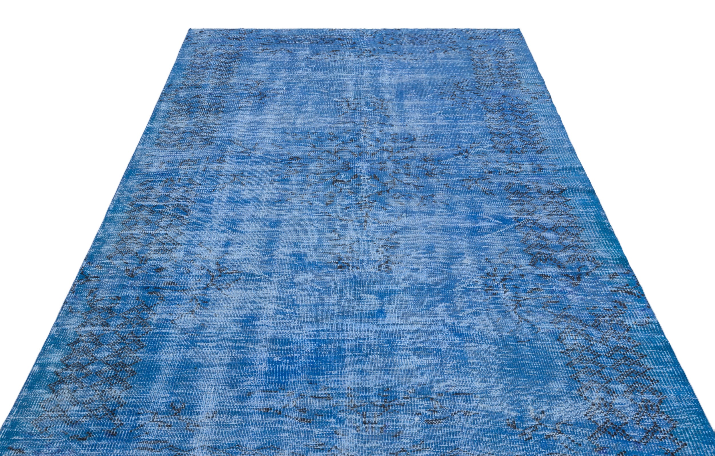 Blue Over Dyed Vintage Rug 5'11'' x 9'9'' ft 180 x 297 cm