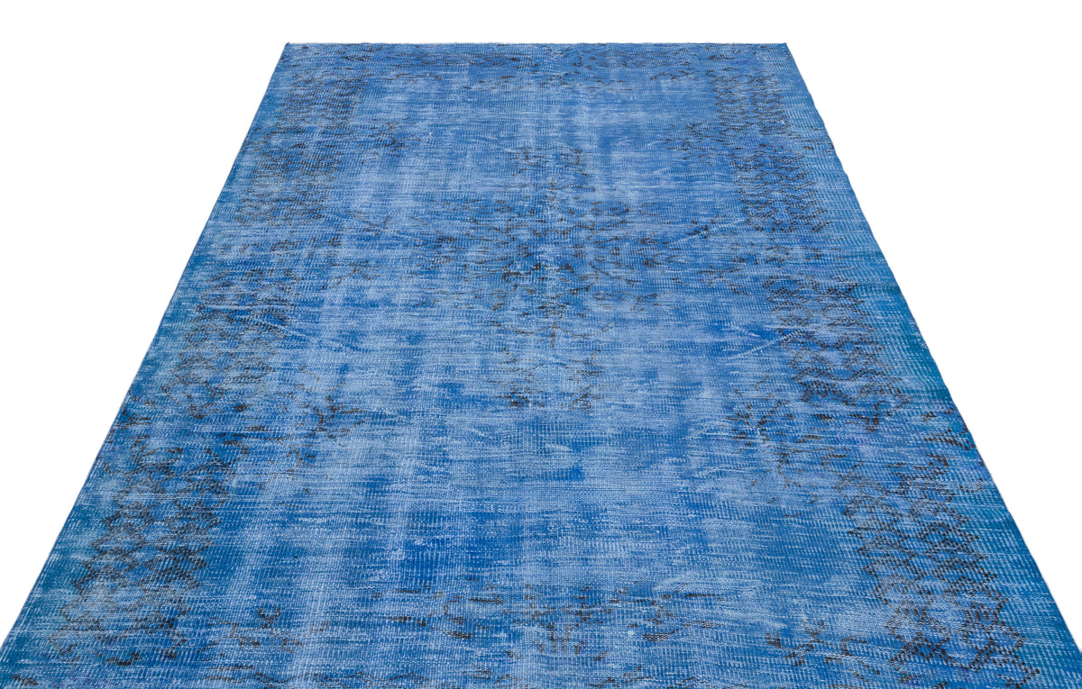 Blue Over Dyed Vintage Rug 5&#39;11&#39;&#39; x 9&#39;9&#39;&#39; ft 180 x 297 cm