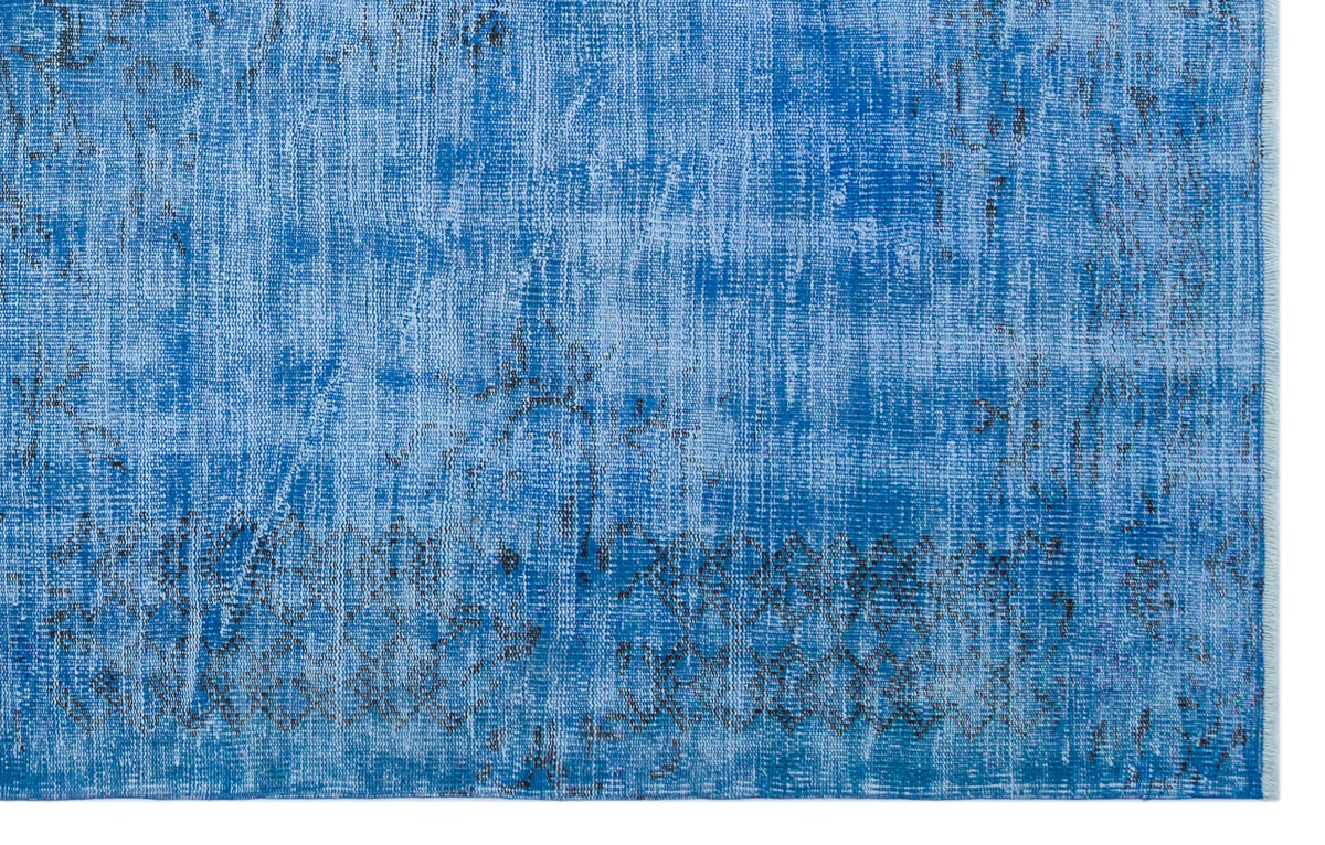 Blue Over Dyed Vintage Rug 5&#39;11&#39;&#39; x 9&#39;9&#39;&#39; ft 180 x 297 cm