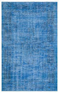 Blue Over Dyed Vintage Rug 5'11'' x 9'9'' ft 180 x 297 cm