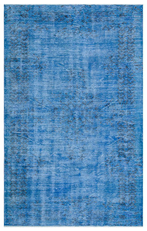 Blue Over Dyed Vintage Rug 5'11'' x 9'9'' ft 180 x 297 cm