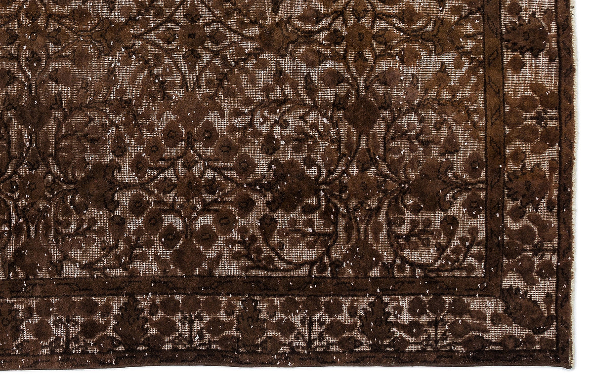 Brown Over Dyed Carved Rug 5&#39;8&#39;&#39; x 9&#39;2&#39;&#39; ft 173 x 279 cm