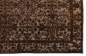 Brown Over Dyed Carved Rug 5'8'' x 9'2'' ft 173 x 279 cm