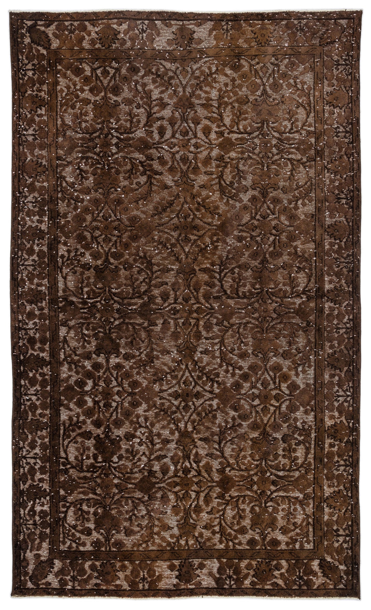 Brown Over Dyed Carved Rug 5&#39;8&#39;&#39; x 9&#39;2&#39;&#39; ft 173 x 279 cm