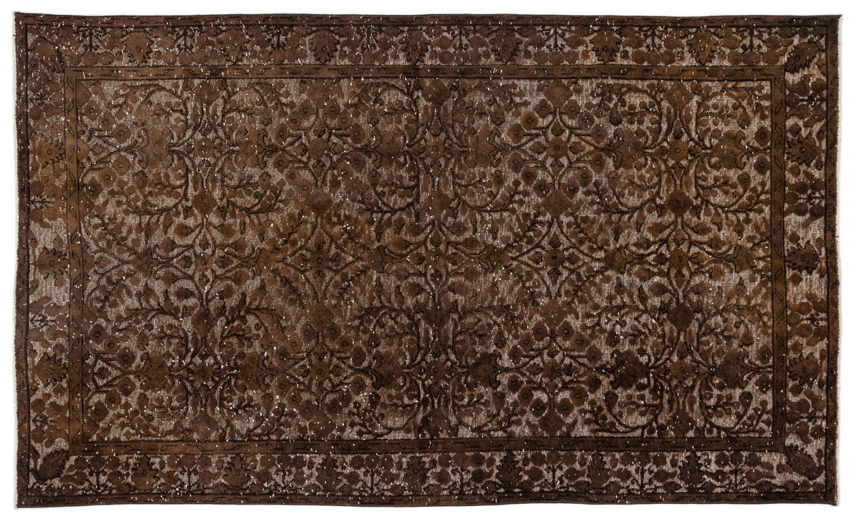 Brown Over Dyed Carved Rug 5&#39;8&#39;&#39; x 9&#39;2&#39;&#39; ft 173 x 279 cm