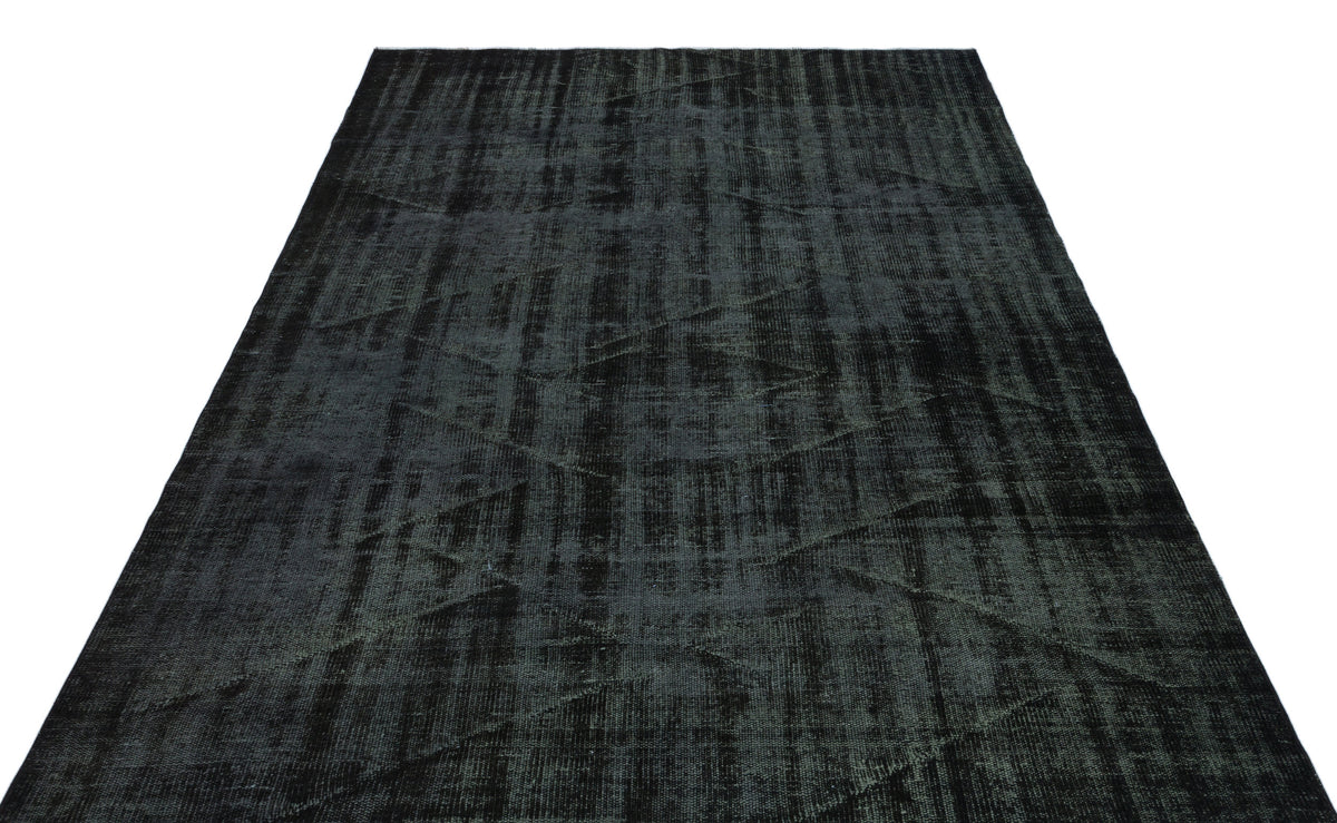 Black Over Dyed Vintage Rug 5&#39;10&#39;&#39; x 8&#39;8&#39;&#39; ft 179 x 264 cm