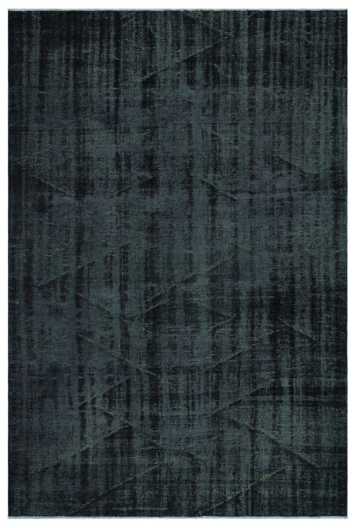 Black Over Dyed Vintage Rug 5&#39;10&#39;&#39; x 8&#39;8&#39;&#39; ft 179 x 264 cm