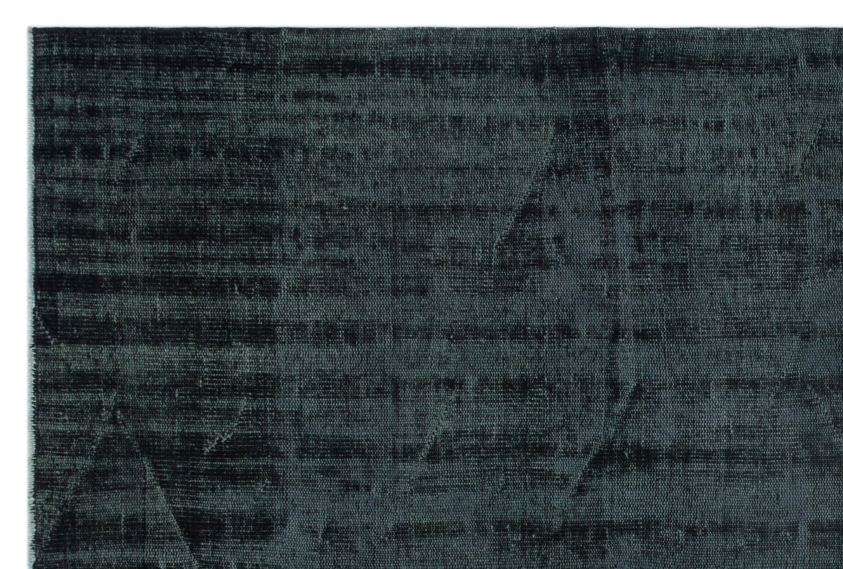 Black Over Dyed Vintage Rug 5&#39;10&#39;&#39; x 8&#39;8&#39;&#39; ft 179 x 264 cm