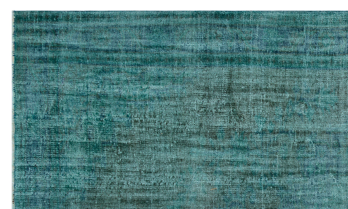 Turquoise  Over Dyed Vintage Rug 5&#39;12&#39;&#39; x 10&#39;2&#39;&#39; ft 182 x 310 cm