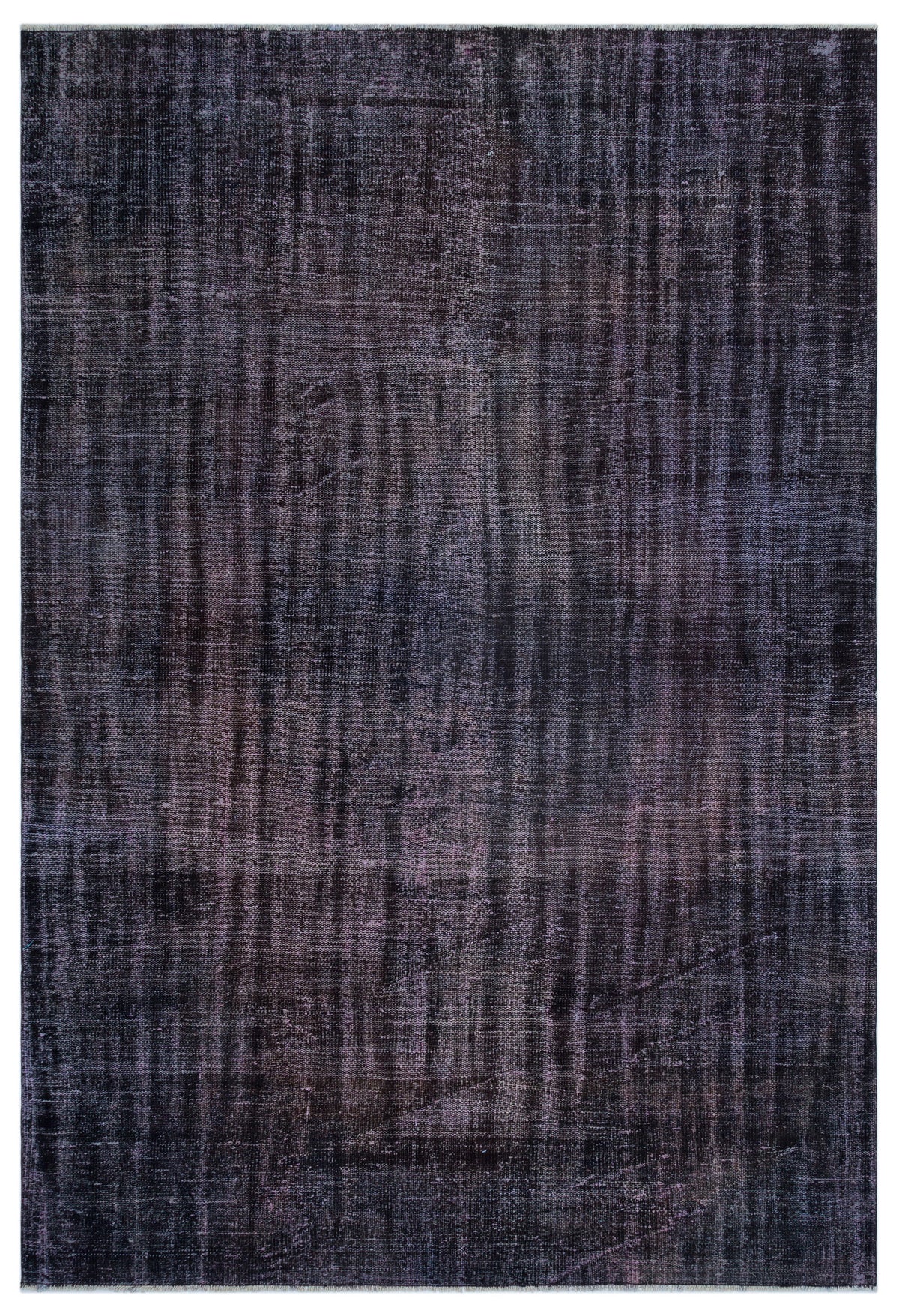 Black Over Dyed Vintage Rug 5&#39;8&#39;&#39; x 8&#39;4&#39;&#39; ft 173 x 255 cm