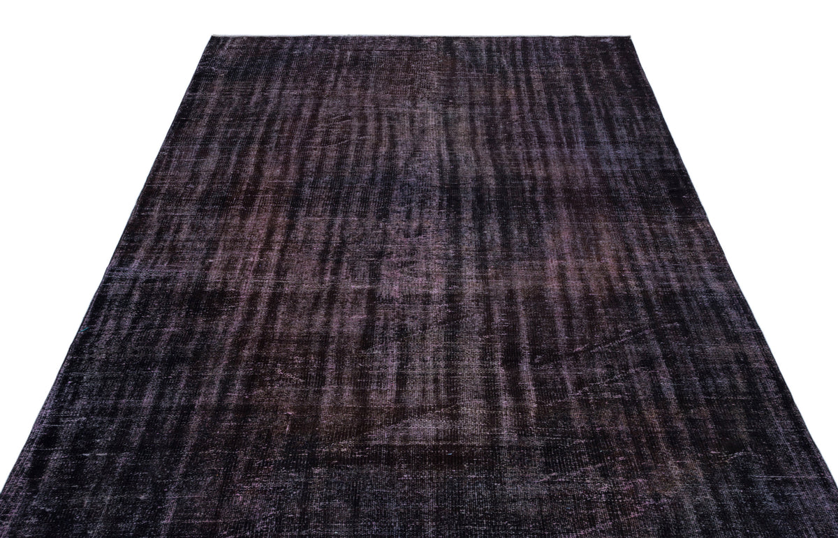Black Over Dyed Vintage Rug 5&#39;8&#39;&#39; x 8&#39;4&#39;&#39; ft 173 x 255 cm