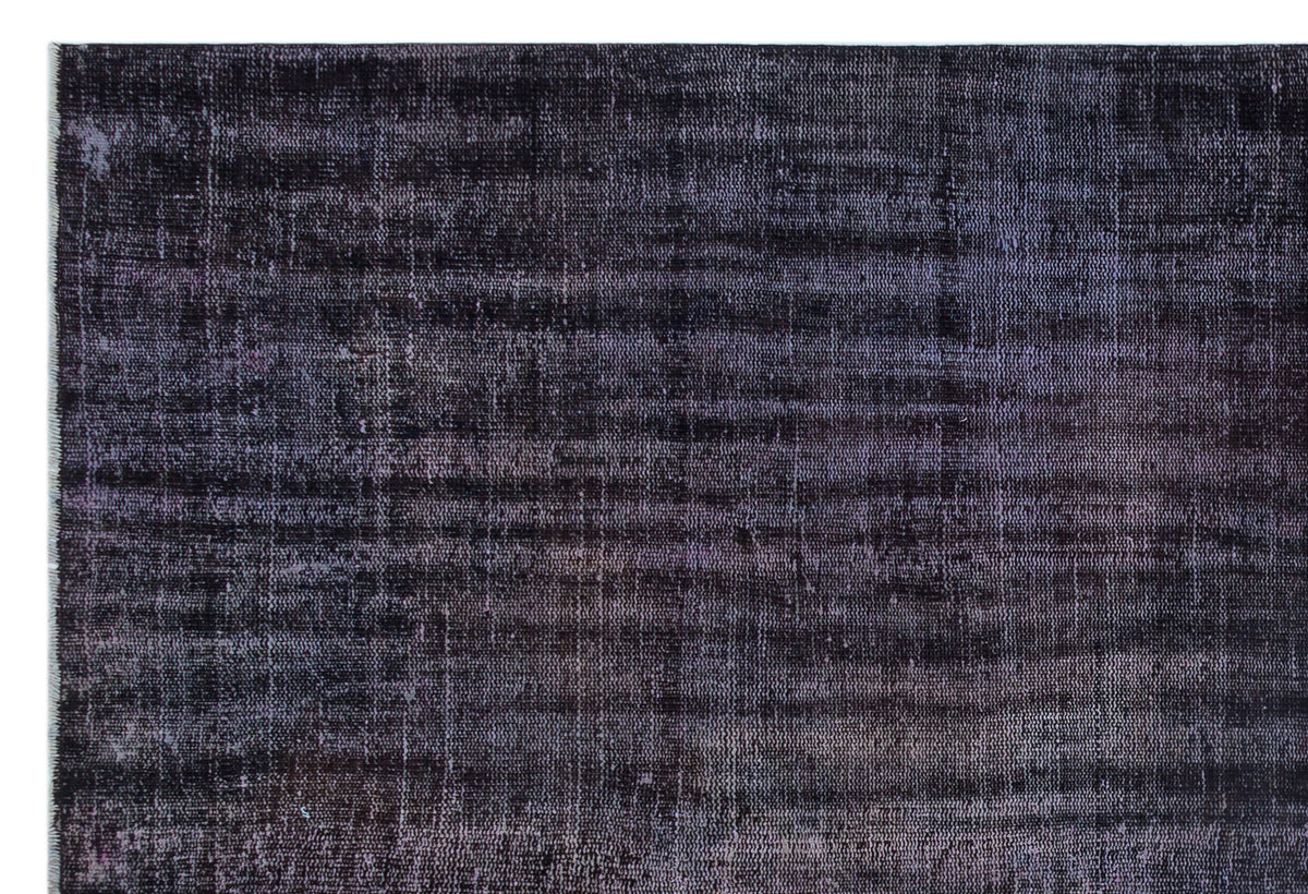 Black Over Dyed Vintage Rug 5&#39;8&#39;&#39; x 8&#39;4&#39;&#39; ft 173 x 255 cm