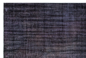 Black Over Dyed Vintage Rug 5'8'' x 8'4'' ft 173 x 255 cm