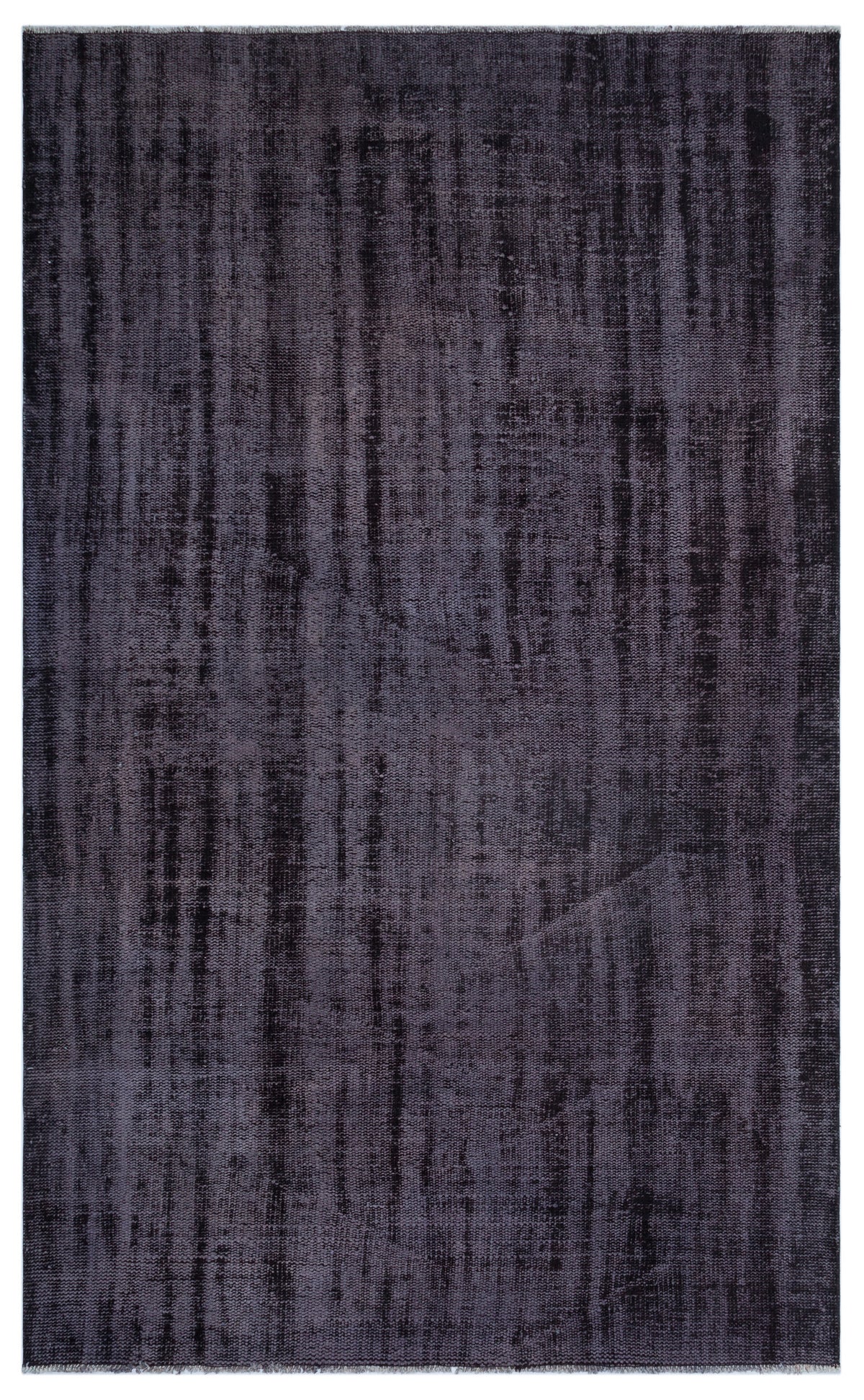 Black Over Dyed Vintage Rug 5&#39;3&#39;&#39; x 8&#39;7&#39;&#39; ft 161 x 261 cm
