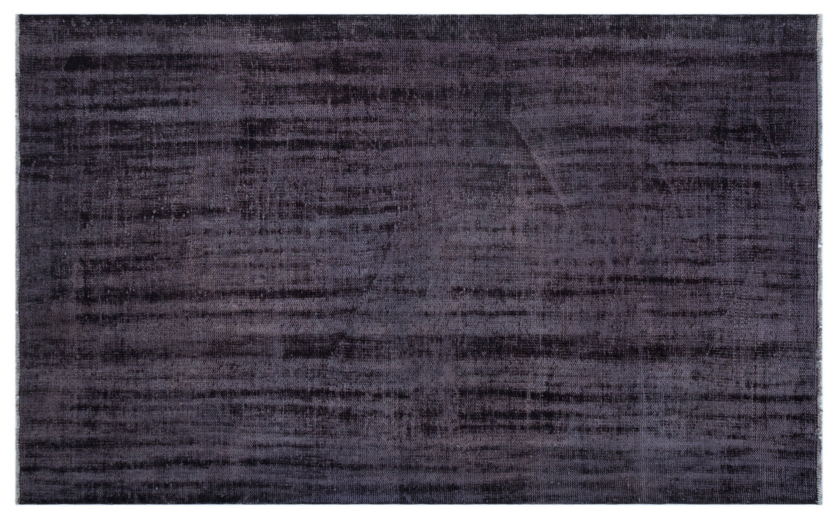 Black Over Dyed Vintage Rug 5&#39;3&#39;&#39; x 8&#39;7&#39;&#39; ft 161 x 261 cm