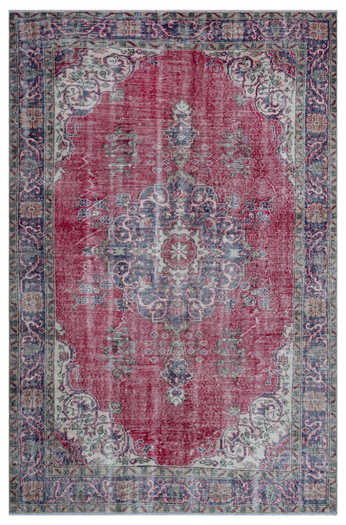 Naturel Over Dyed Vintage Rug 5&#39;11&#39;&#39; x 9&#39;3&#39;&#39; ft 180 x 282 cm
