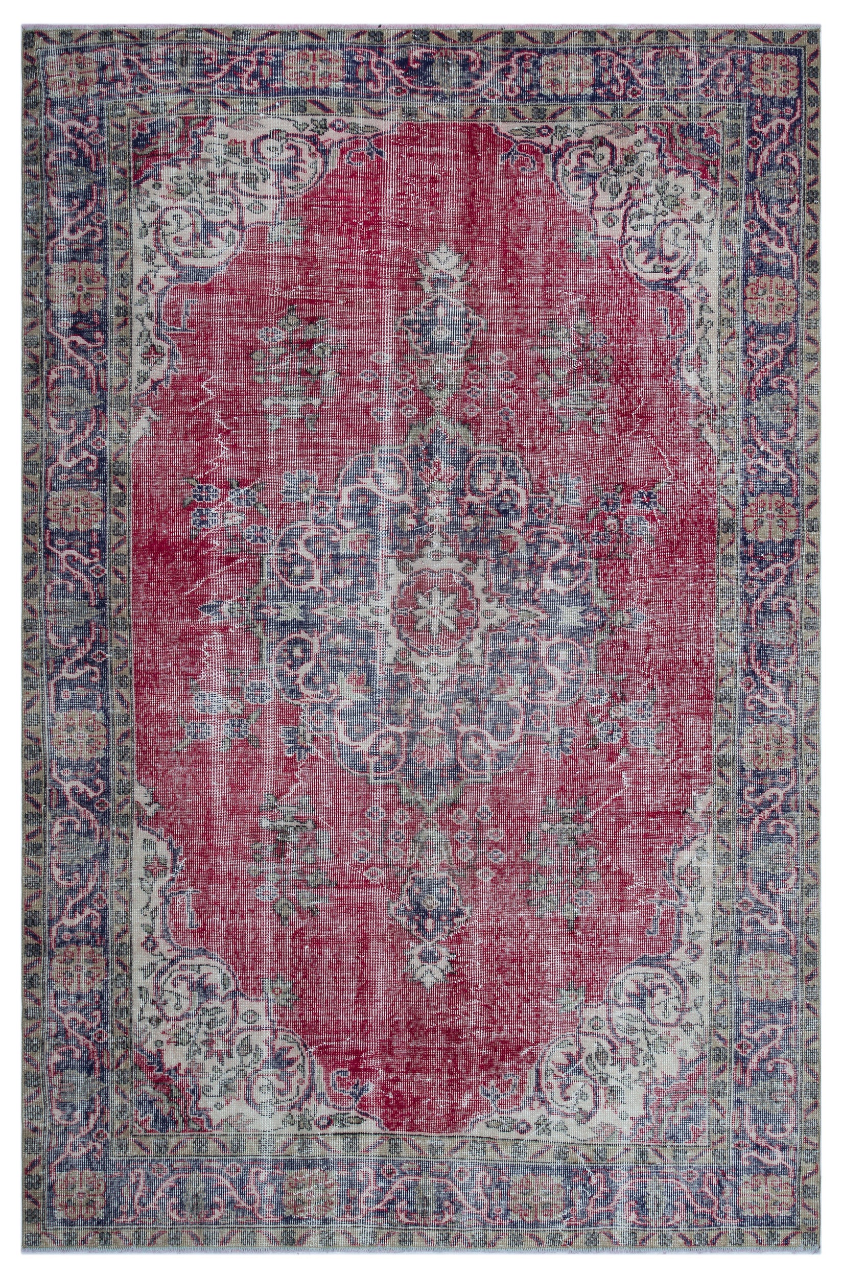 Naturel Over Dyed Vintage Rug 5'11'' x 9'3'' ft 180 x 282 cm