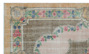 Naturel Over Dyed Vintage Rug 5'5'' x 9'0'' ft 165 x 275 cm