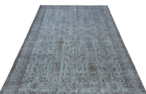 Blue Over Dyed Vintage Rug 5'6'' x 9'4'' ft 167 x 285 cm
