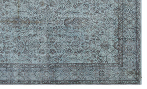 Blue Over Dyed Vintage Rug 5'6'' x 9'4'' ft 167 x 285 cm