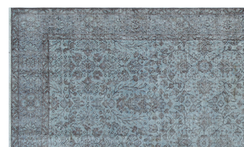 Blue Over Dyed Vintage Rug 5'6'' x 9'4'' ft 167 x 285 cm