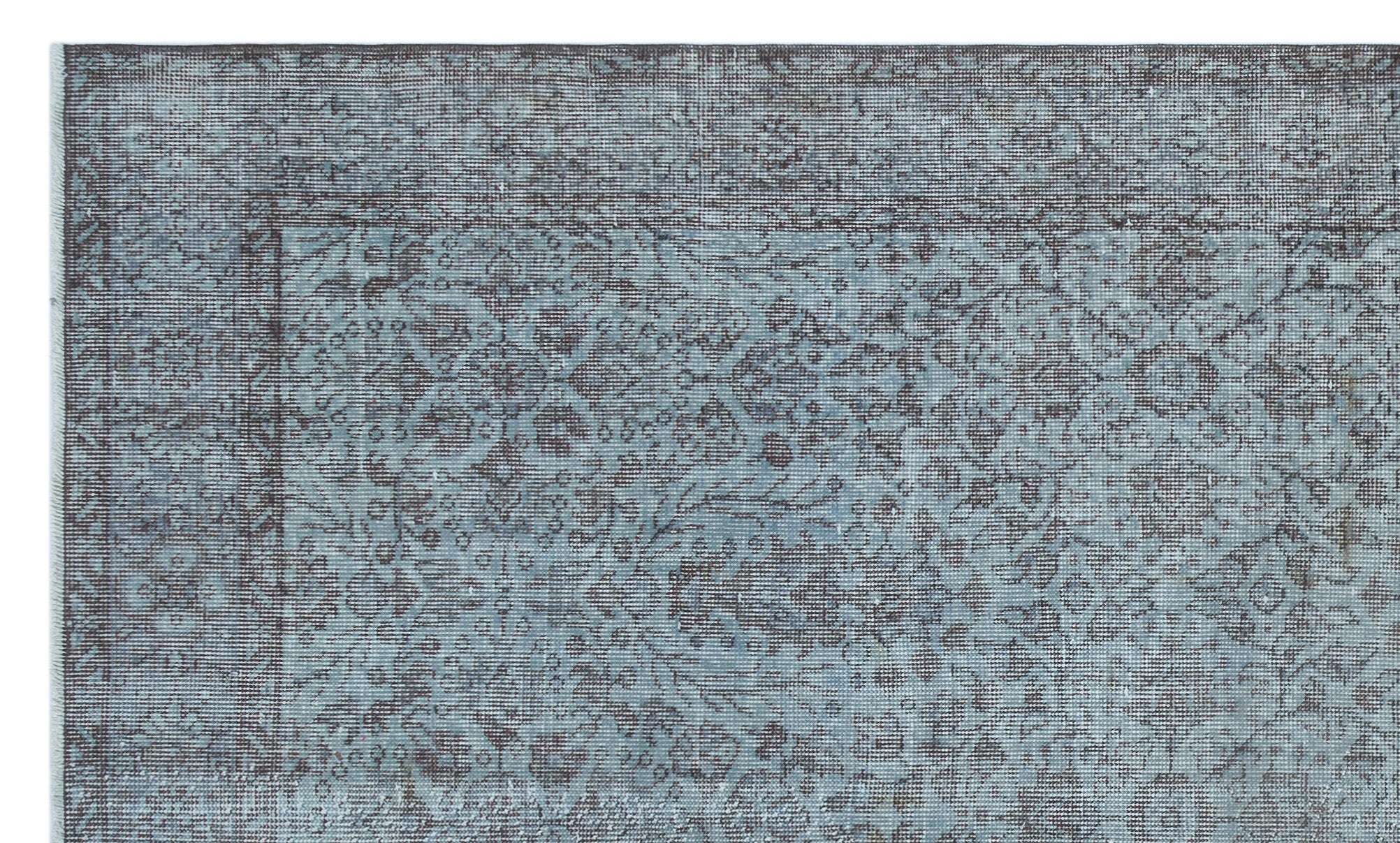 Blue Over Dyed Vintage Rug 5'6'' x 9'4'' ft 167 x 285 cm