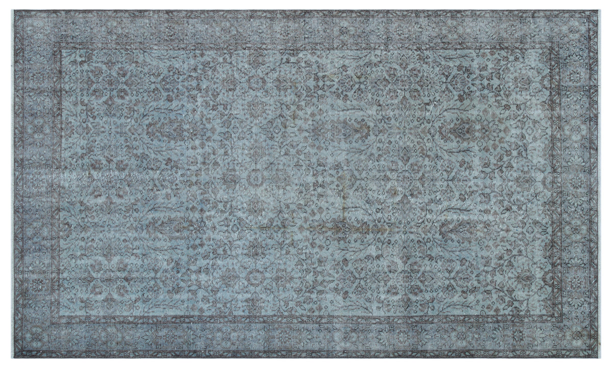 Blue Over Dyed Vintage Rug 5&#39;6&#39;&#39; x 9&#39;4&#39;&#39; ft 167 x 285 cm