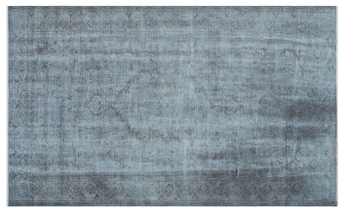 Blue Over Dyed Vintage Rug 5&#39;3&#39;&#39; x 8&#39;5&#39;&#39; ft 159 x 256 cm