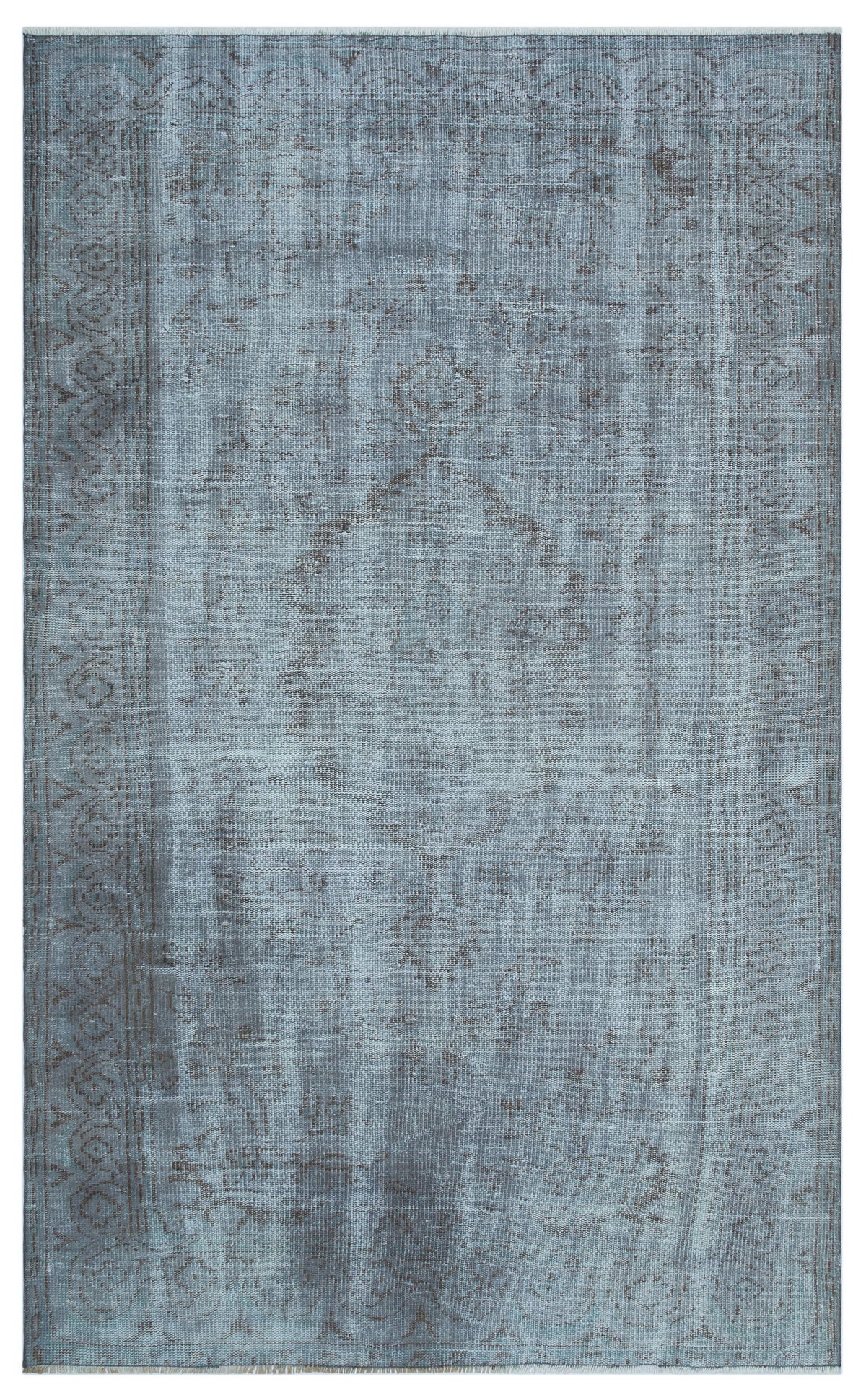 Blue Over Dyed Vintage Rug 5&#39;3&#39;&#39; x 8&#39;5&#39;&#39; ft 159 x 256 cm