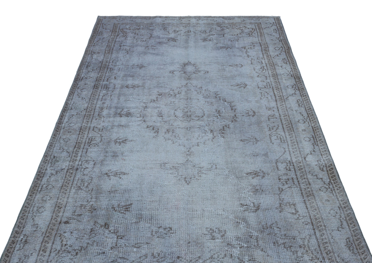 Blue Over Dyed Vintage Rug 4&#39;12&#39;&#39; x 9&#39;4&#39;&#39; ft 152 x 285 cm