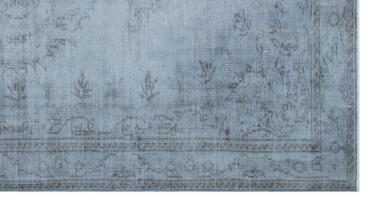 Blue Over Dyed Vintage Rug 4&#39;12&#39;&#39; x 9&#39;4&#39;&#39; ft 152 x 285 cm